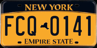 NY license plate FCQ0141