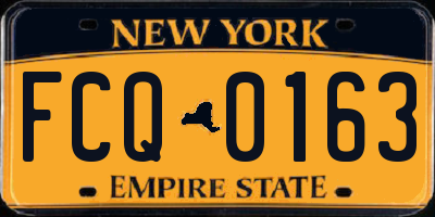NY license plate FCQ0163