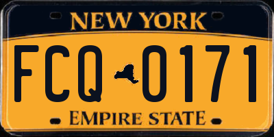 NY license plate FCQ0171