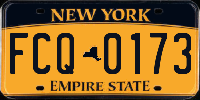 NY license plate FCQ0173