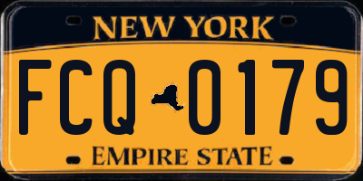 NY license plate FCQ0179