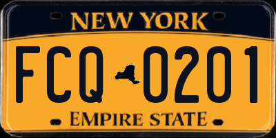 NY license plate FCQ0201