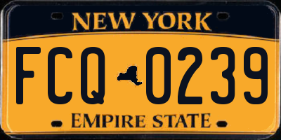 NY license plate FCQ0239
