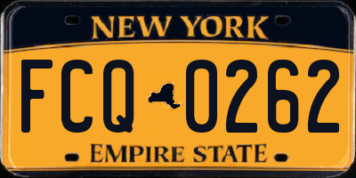 NY license plate FCQ0262