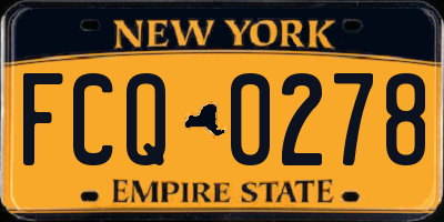 NY license plate FCQ0278