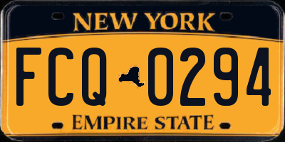 NY license plate FCQ0294