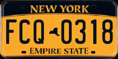 NY license plate FCQ0318