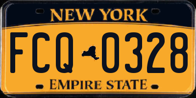 NY license plate FCQ0328