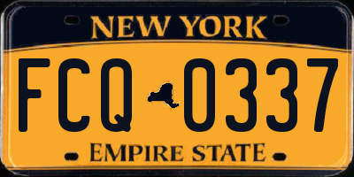 NY license plate FCQ0337