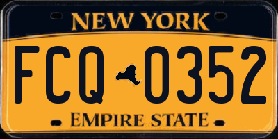 NY license plate FCQ0352