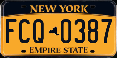 NY license plate FCQ0387