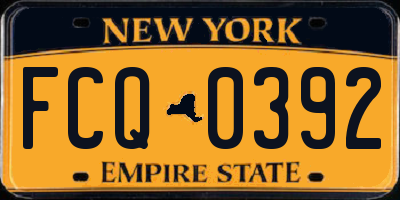 NY license plate FCQ0392