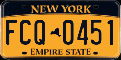 NY license plate FCQ0451