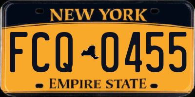 NY license plate FCQ0455