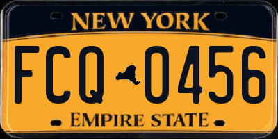 NY license plate FCQ0456