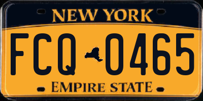 NY license plate FCQ0465