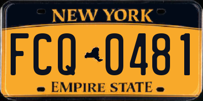NY license plate FCQ0481