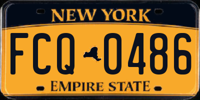NY license plate FCQ0486