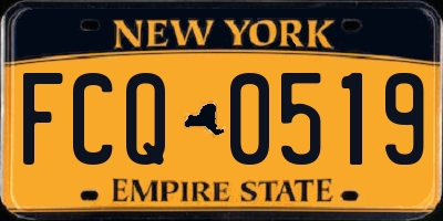 NY license plate FCQ0519