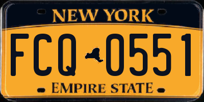 NY license plate FCQ0551
