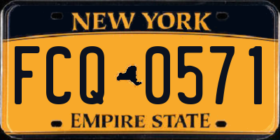 NY license plate FCQ0571