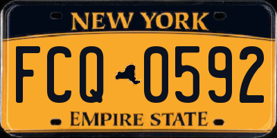 NY license plate FCQ0592