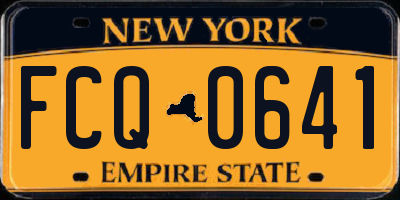 NY license plate FCQ0641