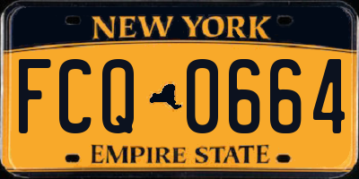 NY license plate FCQ0664