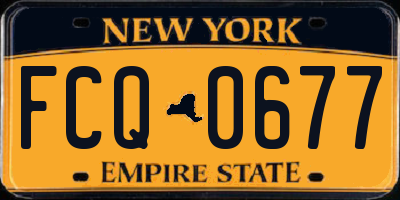 NY license plate FCQ0677