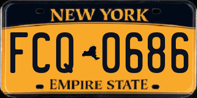 NY license plate FCQ0686
