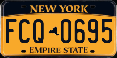 NY license plate FCQ0695
