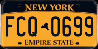 NY license plate FCQ0699