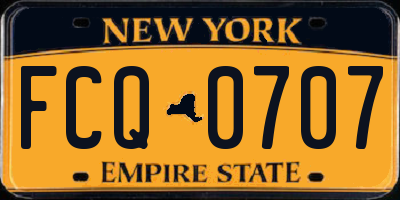 NY license plate FCQ0707