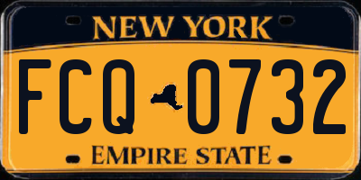 NY license plate FCQ0732