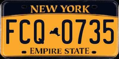 NY license plate FCQ0735