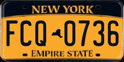 NY license plate FCQ0736