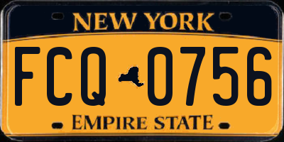 NY license plate FCQ0756