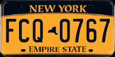 NY license plate FCQ0767