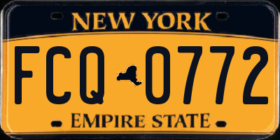 NY license plate FCQ0772