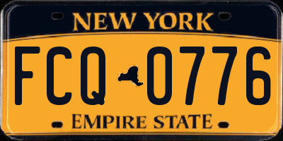 NY license plate FCQ0776