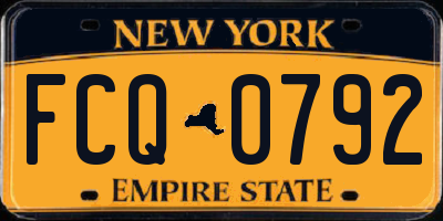 NY license plate FCQ0792