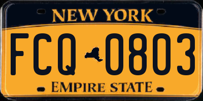 NY license plate FCQ0803