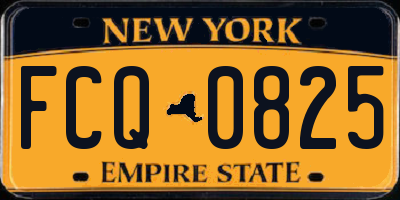 NY license plate FCQ0825