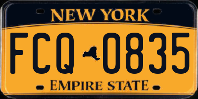 NY license plate FCQ0835
