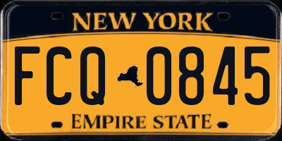 NY license plate FCQ0845