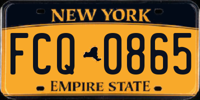 NY license plate FCQ0865