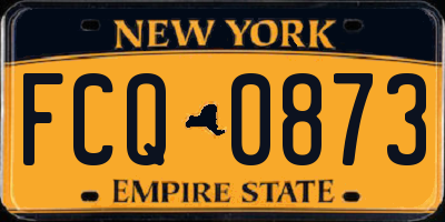 NY license plate FCQ0873