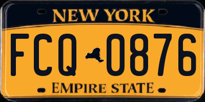 NY license plate FCQ0876