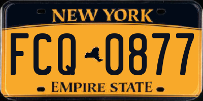 NY license plate FCQ0877