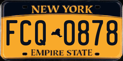 NY license plate FCQ0878
